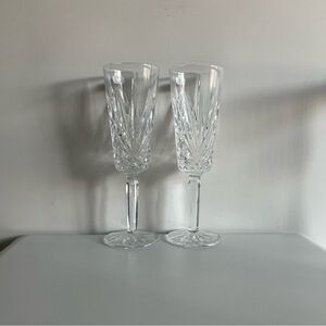 CRISTAL D'ARQUES-DURAND Fluted Champagne Villemont Crystal Stemware 8" Set of 2